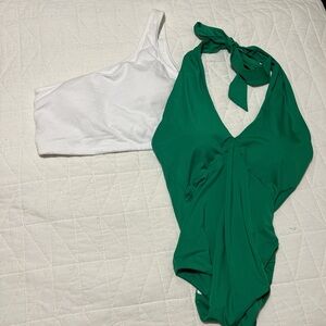 Klassy Network large tops - green and white